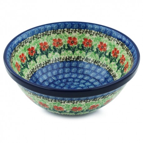 Polish Pottery Bowl - 6.5" - Maraschino