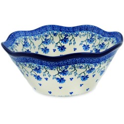 Polish Pottery Wavy Bowl - 8" - Clover