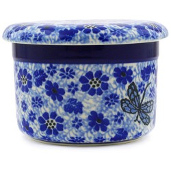 Butter Crock - French Style - Blue Dragonfly