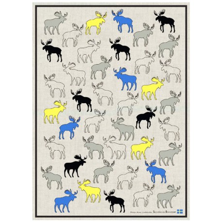 Swedish Moose Tea Towel