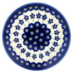 Polish Pottery Plate - 6" - Floral Peacock