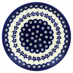 Polish Pottery Plate - 8" - Floral Peacock