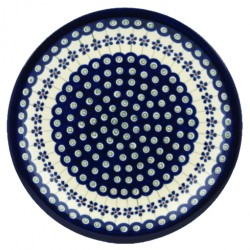 Polish Pottery Plate - 11" - Floral Peacock