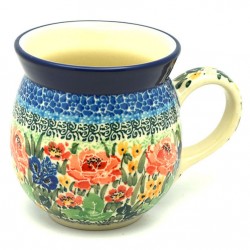 Polish Pottery Bubble Mug - 16 oz - Glorious Garden - Unikat
