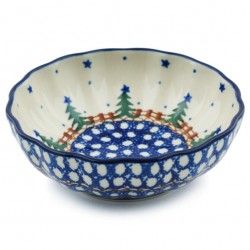 Polish Pottery Scalloped Bowl - 5" - Pines