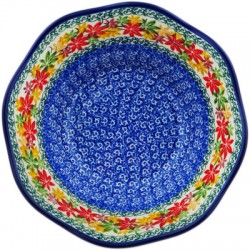 Polish Pottery Wavy Bowl - 8" - Maple Harvest