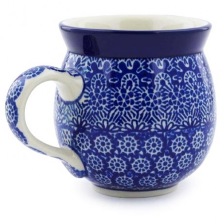 Polish Pottery Bubble Mug - 12 oz - Blue Lace