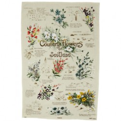 Country Flowers of Scotland Tea Towel