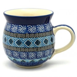 Polish Pottery Bubble Mug - 12 oz - Aztec Blue