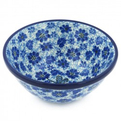 Polish Pottery Bowl - 5.5" - Blue Dragonfly