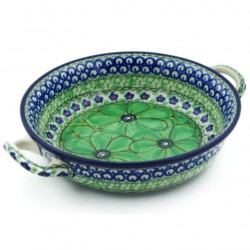 Round Baker - 7" - Green Blossoms - Unikat