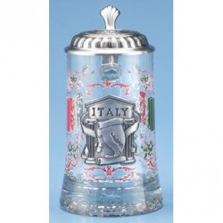 Glass Italy Stein with Pewter Lid