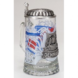 Glass Denmark Stein with Pewter Lid