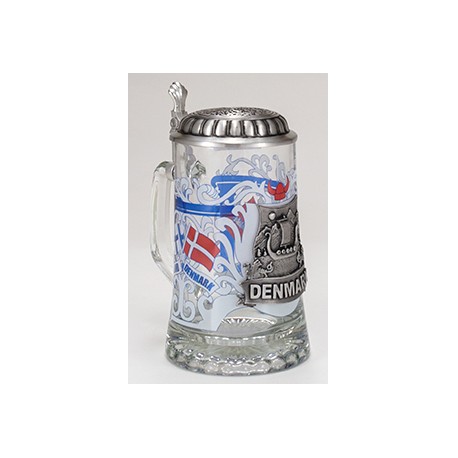 Glass Denmark Stein with Pewter Lid