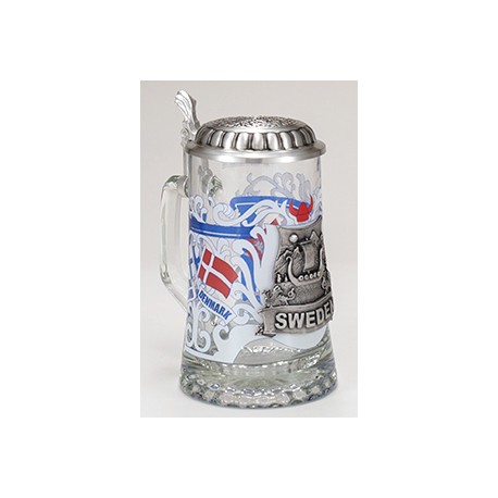 Glass Sweden Stein with Pewter Lid