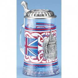 Glass England Stein with Pewter Lid