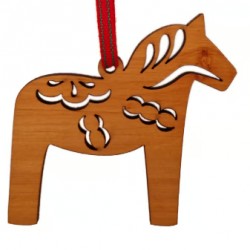 Dala Horse Wooden Christmas Ornament Made in Sweden