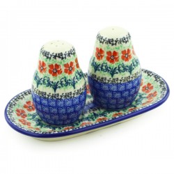 Polish Pottery Salt and Pepper Set - Maraschino