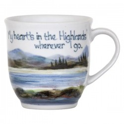 Scottish Stoneware Mug - My Heart's in the Highlands - Handmade in Scotland