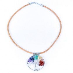 Tree of Life Quartz and Cork Necklace Handmade in Portugal