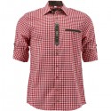 L German Traditional Men's Fest Shirt Red/White