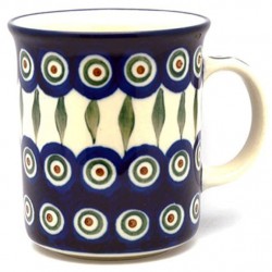 Polish Pottery Straight Mug - 15 oz - Peacock