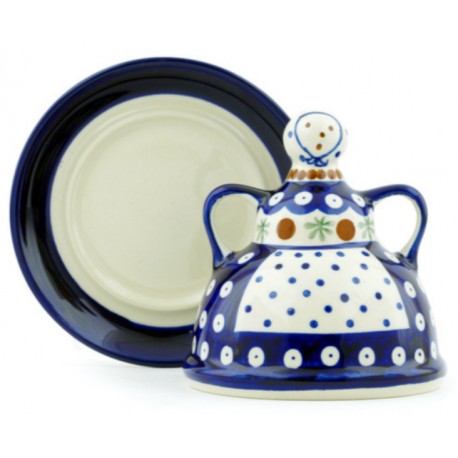 Polish Pottery Butter or Cheese Lady - 6" - Mosquito