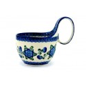 Bowl - 4" with Handle - Blue Poppy