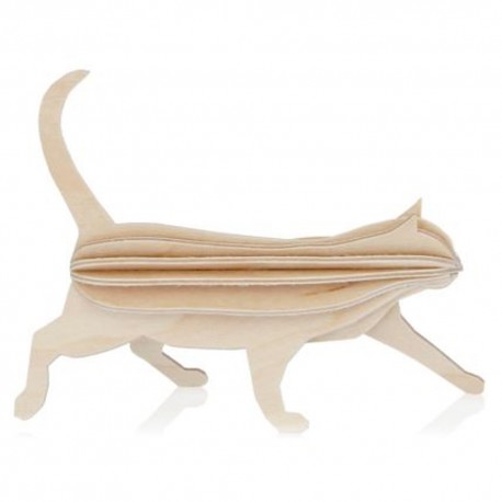 Wooden 3D Puzzle - Beige Cat