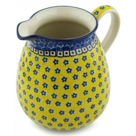 Polish Pottery Pitcher - 67 oz - Sunburst