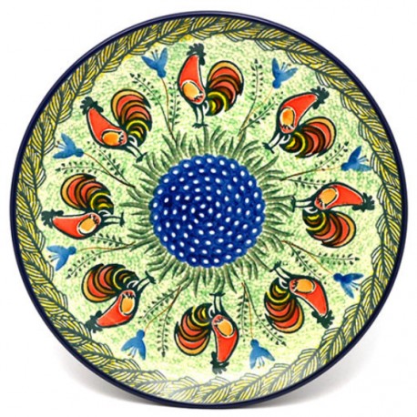Polish Pottery Plate - 10" - Rooster - Unikat