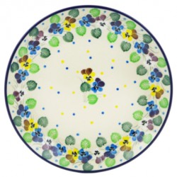 Polish Pottery Plate - 8" - Colorful Pansies