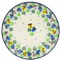 Polish Pottery Plate - 8" - Colorful Pansies