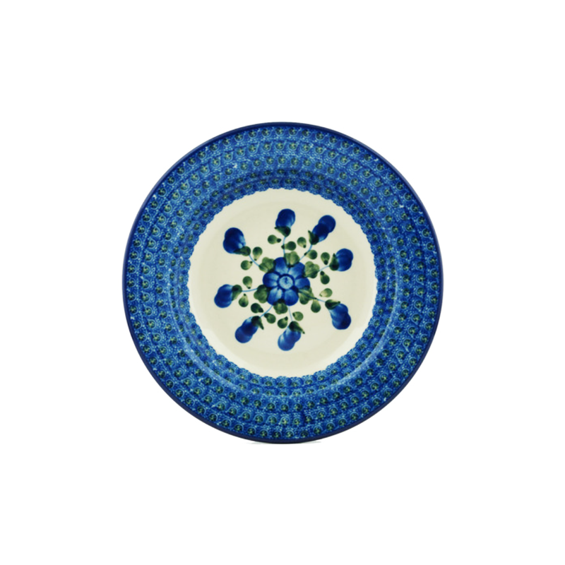 Polish Pottery Pasta or Soup Bowl - 10" - Blue Poppy