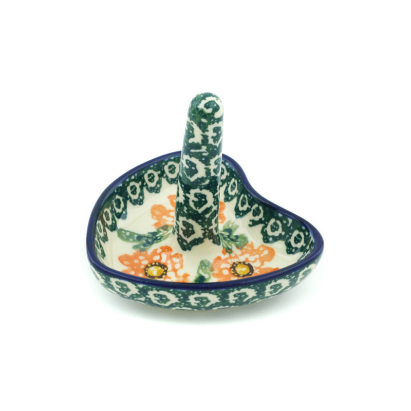 Polish Pottery Ring Holder - Peach Blossom