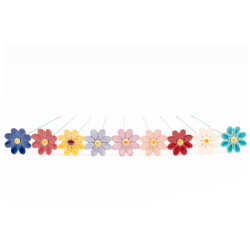 Set of 6 Ceramic Flowers Made in Hungary
