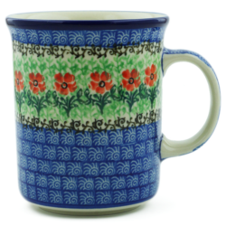 Polish Pottery Straight Mug - 15 oz - Maraschino