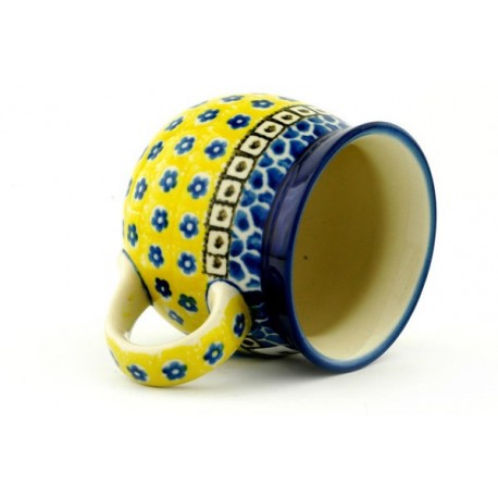 Polish Pottery Bubble Mug - 12 oz - Sunburst