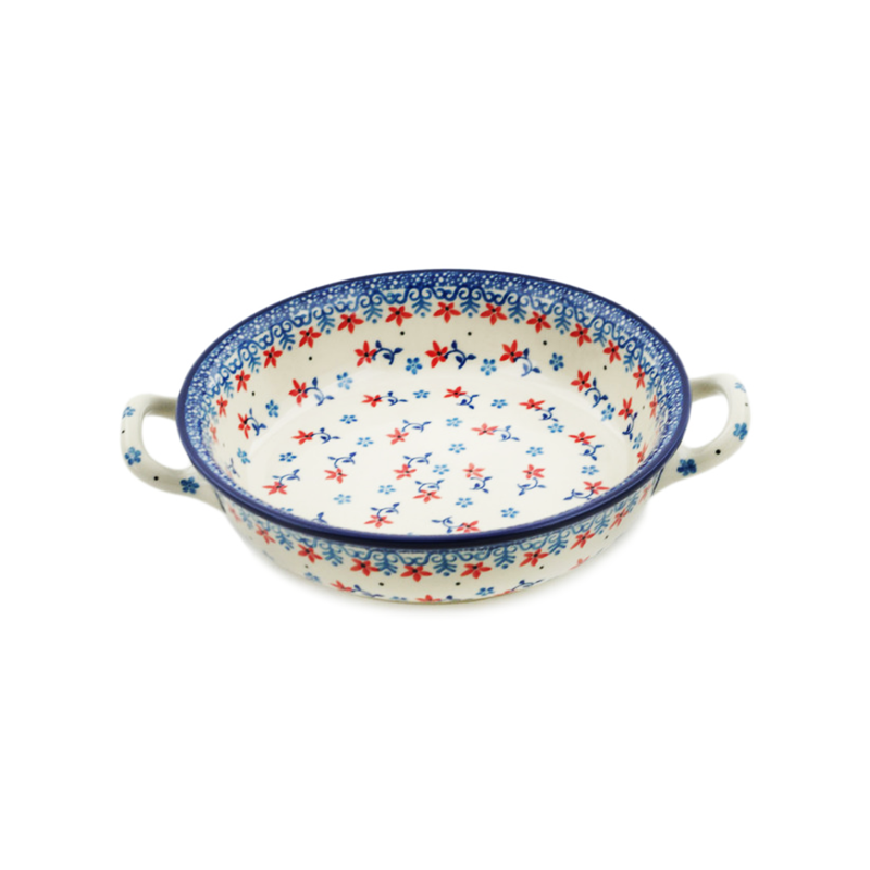 Polish Pottery Round Baker - 8" - Patriotic