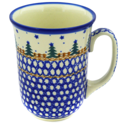 Polish Pottery Bistro Mug - 16 oz - Pines