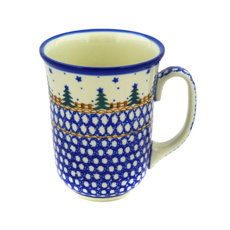 Polish Pottery Bistro Mug - 16 oz - Pines