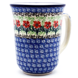Polish Pottery Bistro Mug - 16 oz - Maraschino
