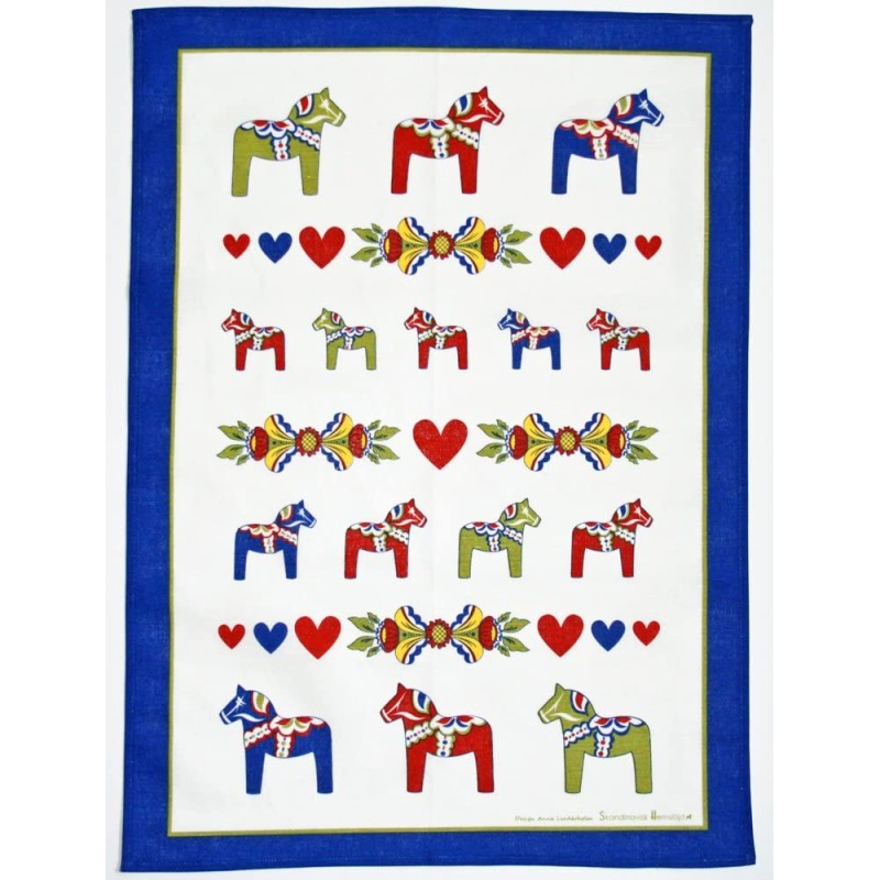 Swedish Dala Horses Tea Towel and Cheese Slicer