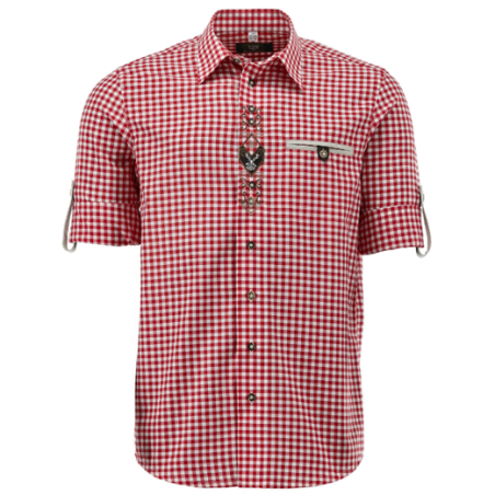 German Traditional Men's Fest Shirt Red/White