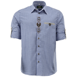 German Traditional Men's Fest Shirt Blue/White