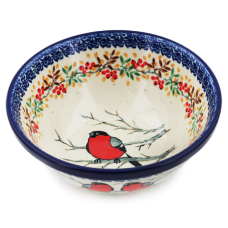 Polish Pottery Bowl - 6.5" - Unikat - Red Birds