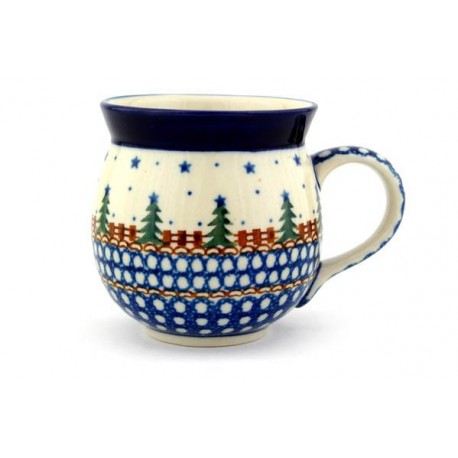 Polish Pottery Bubble Mug - 12 oz - Pines