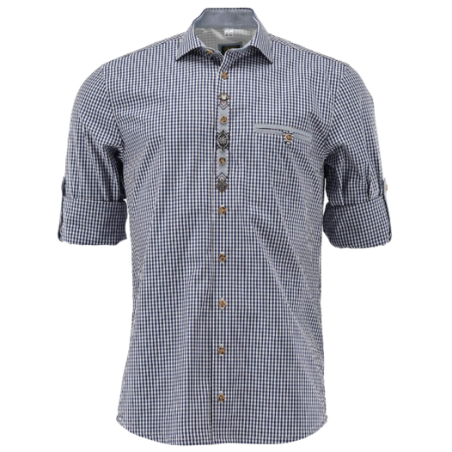 L German Traditional Men's Fest Shirt Blue/White
