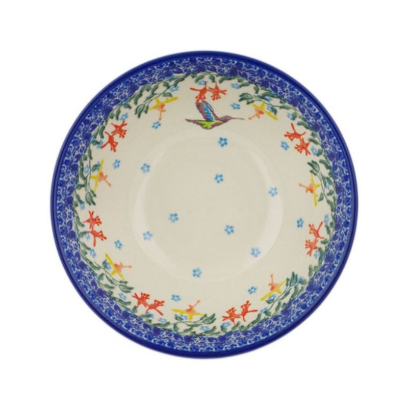 Polish Pottery Bowl - 6.5" - Hummingbird Fuchsia