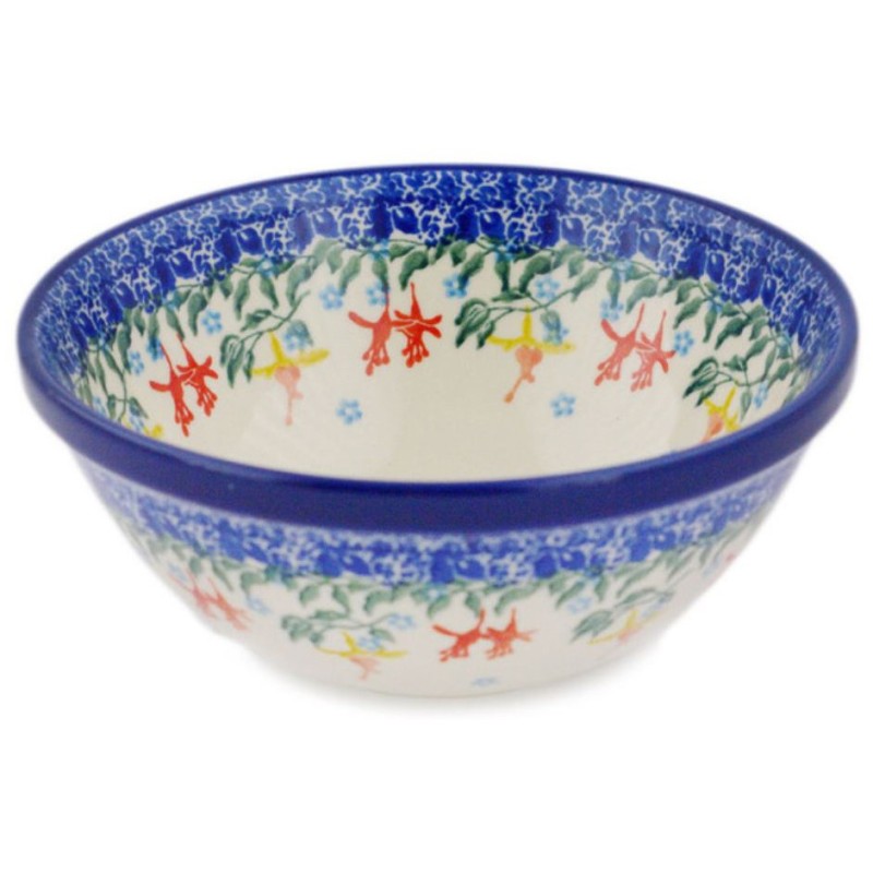 Polish Pottery Bowl - 6.5" - Hummingbird Fuchsia